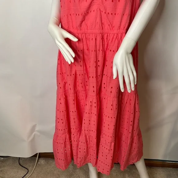 Lane Bryant NWT’s Red Eyelet Lace Midi Dress Knot Straps & Full Back Zip Size 22 - Picture 6 of 16
